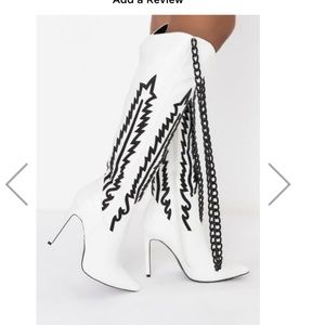 Akira white cowboy boot